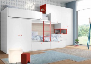 muebles juveniles en zaragoza literas blancas y rojas en melamina