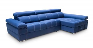 Sofá azul tres plazas reclinable